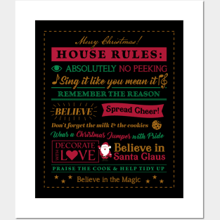 Christmas Rules - Cute and Funny Christmas Jumper Posters and Art